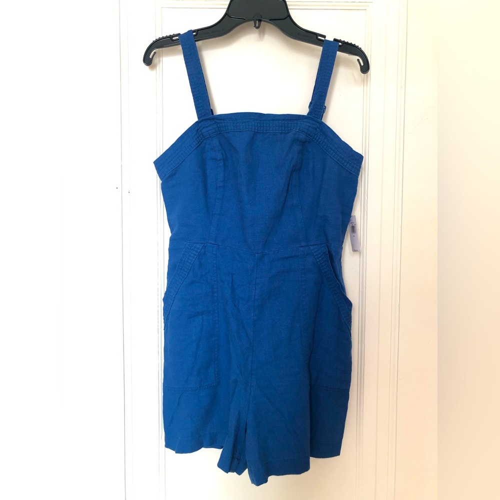 Blue Linen Romper